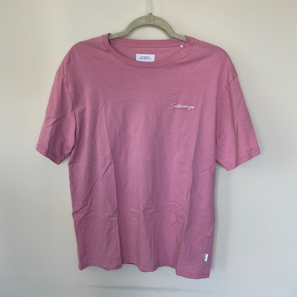 Saturdays NYC Logo Shirt in Pink. In Medium. Worn 2x.